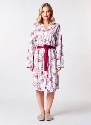 Robe de chambre manches 3/4 violet NAF NAF femme