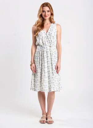 Robe mi-longue sans manche sans manche blanc C'EST BEAU LA VIE femme