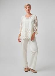 Blouse col rond manches longues blanc GRIFFON femme