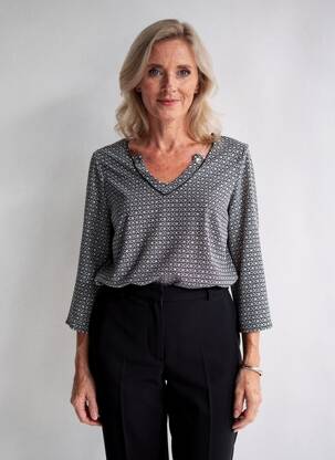 Blouse manches 3/4 manches 3/4 noir DIANE LAURY femme
