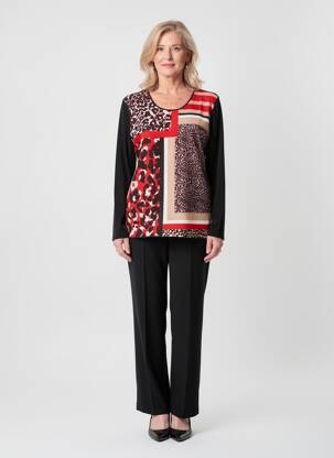 Blouse col rond manches longues noir DIANE LAURY femme