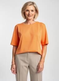 Top coupe cintrée manches 3/4 orange GRIFFON femme