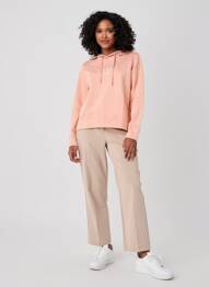 Sweat-shirt à capuche finition bords-côtes manches longues rose C'EST BEAU LA VIE femme