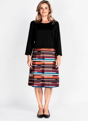 Robe mi-longue manches longues manches longues noir PLURIELLES femme