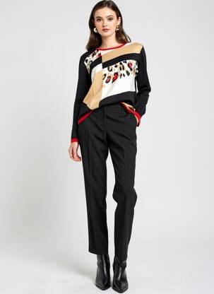 Pull coupe droite manches longues noir DIANE LAURY femme