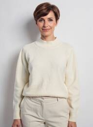 Pull coupe cintrée manches longues beige PLURIELLES femme