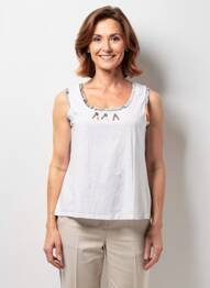 Top sans manche sans manche blanc TELMAIL femme