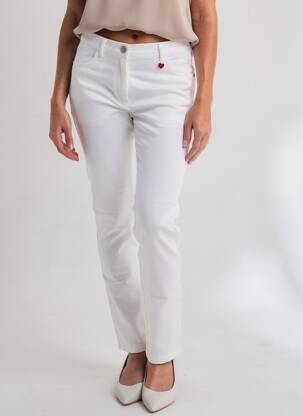 Pantalon slim tissage popeline taille normale blanc TONI femme
