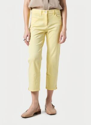 Pantalon 7/8 stretch taille normale jaune TONI femme