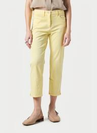 Pantalon 7/8 stretch taille normale jaune TONI femme