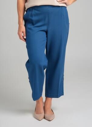 Pantacourt coupe droite taille normale bleu PLURIELLES femme