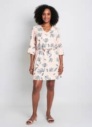 Robe courte manches 3/4 manches 3/4 rose DIANE LAURY femme