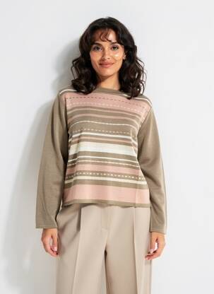 Pull coupe cintrée manches longues vert DIANE LAURY femme