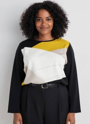 Pull coupe cintrée manches longues noir DIANE LAURY femme