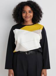 Pull coupe cintrée manches longues noir DIANE LAURY femme
