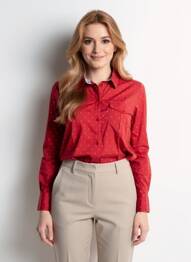 Chemisier coupe cintrée manches longues rouge C'EST BEAU LA VIE femme