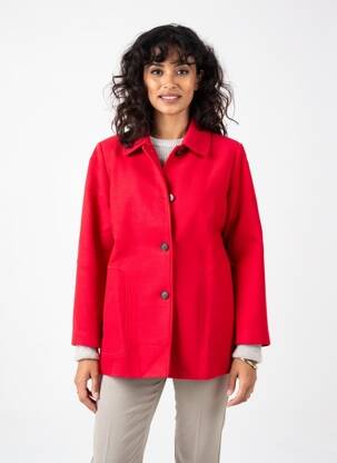 Manteau long coupe cintrée sans capuche rouge DIANE LAURY femme