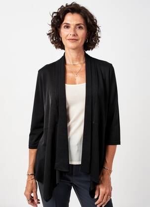 Gilet manches longues manches 3/4 noir PLURIELLES femme
