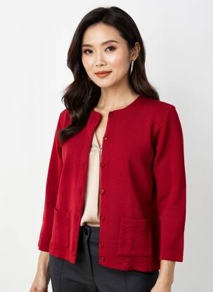 Gilet manches longues stretch orange VALMODE femme