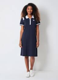Robe mi-longue manches courtes manches courtes bleu DELAHAYE femme