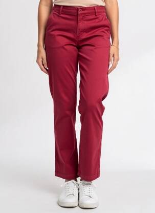 Pantalon chino tissage popeline taille normale rouge C'EST BEAU LA VIE femme