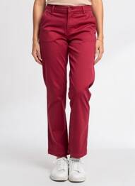 Pantalon chino tissage popeline taille normale rouge C'EST BEAU LA VIE femme