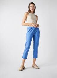 Pantacourt stretch taille normale bleu C'EST BEAU LA VIE femme