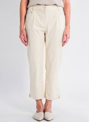 Pantalon 7/8 tissage popeline taille normale beige DIANE LAURY femme