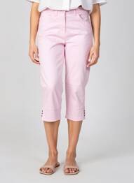Pantacourt stretch taille normale rose TONI femme