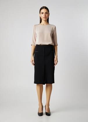 Jupe mi-longue coupe droite noir DIANE LAURY femme