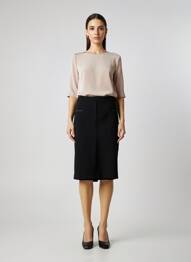 Jupe mi-longue coupe droite noir DIANE LAURY femme