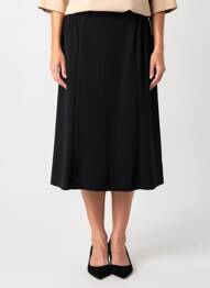 Jupe mi-longue coupe évasée noir GEVANA femme