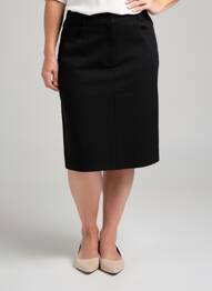 Jupe mi-longue stretch noir GRIFFON femme