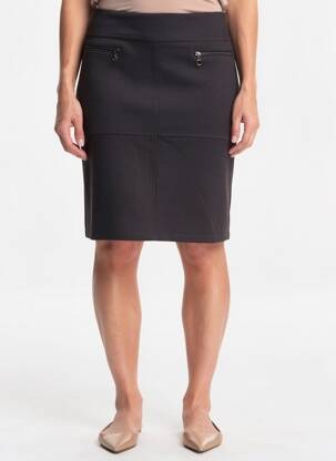 Jupe mi-longue stretch noir PLURIELLES femme