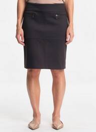 Jupe mi-longue stretch noir PLURIELLES femme