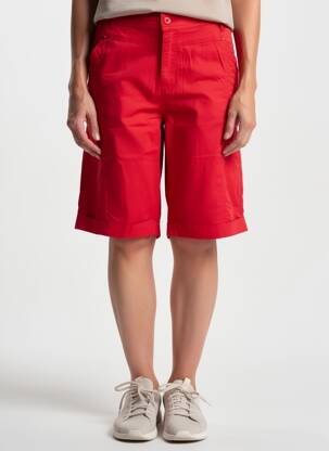 Bermuda tissage popeline taille normale rouge GEVANA femme