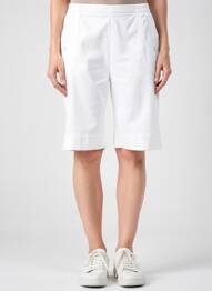 Bermuda taille élastique taille normale blanc PLURIELLES femme