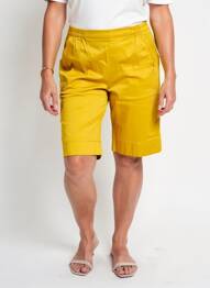 Bermuda taille élastique taille normale jaune PLURIELLES femme