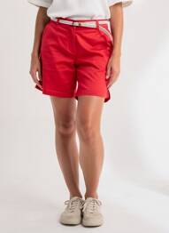 Short fermeture zippée sous rabat boutonné taille normale rouge C'EST BEAU LA VIE femme