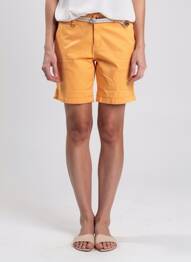Short fermeture zippée sous rabat boutonné taille normale orange C'EST BEAU LA VIE femme