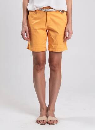 Short fermeture zippée sous rabat boutonné taille normale orange C'EST BEAU LA VIE femme