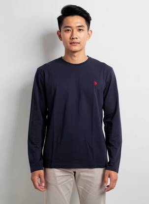 T-shirt coupe droite manches longues bleu U.S. POLO ASSN homme