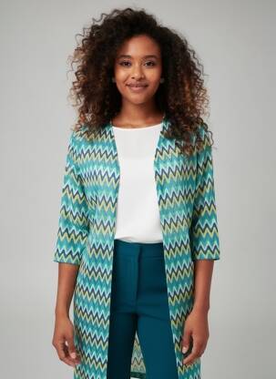 Gilet manches longues col v vert TINTA femme