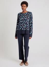 Pull col rond manches longues bleu BETTY BARCLAY femme