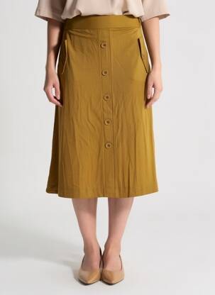 Jupe mi-longue taille normale vert WNT COLLECTION femme