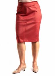 Jupe mi-longue taille normale rouge GEVANA femme