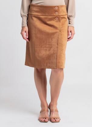 Jupe mi-longue stretch marron BETTY BARCLAY femme