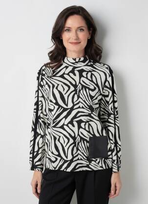 Pull coupe cintrée manches longues noir FRANK WALDER femme