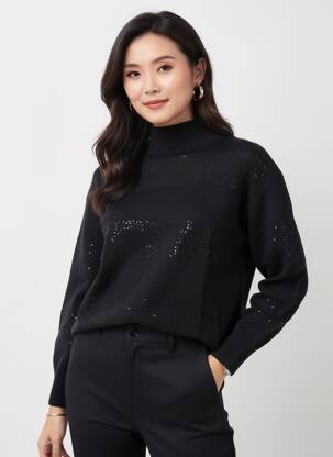 Pull stretch manches longues noir GERRY WEBER femme