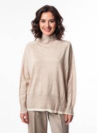 Pull tissage chiné manches longues marron ESCORPION femme